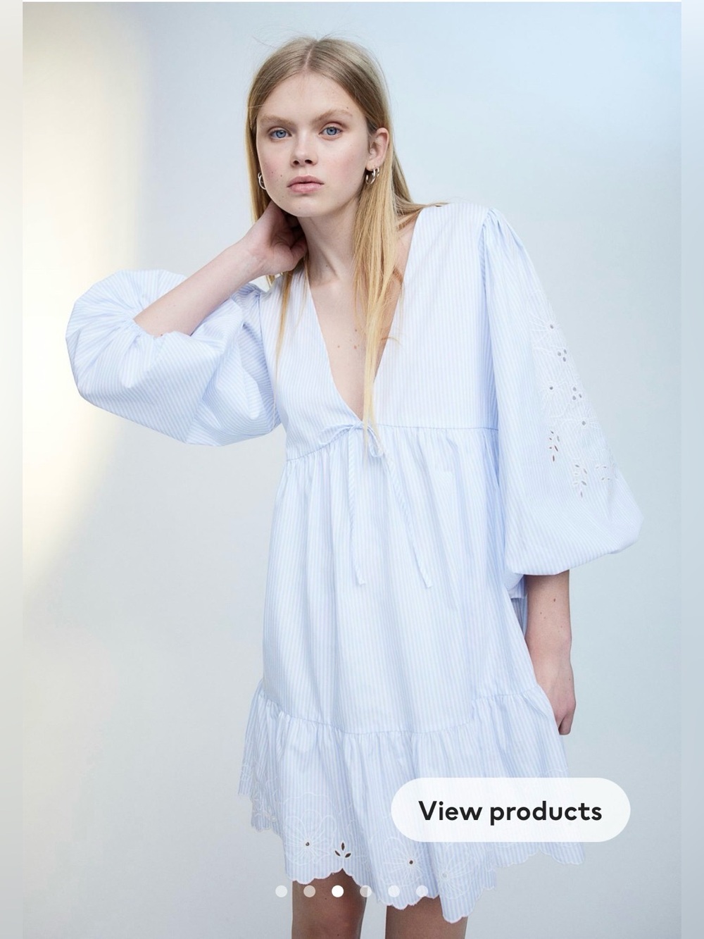 Cotton Embroidery Summer Mini Dress